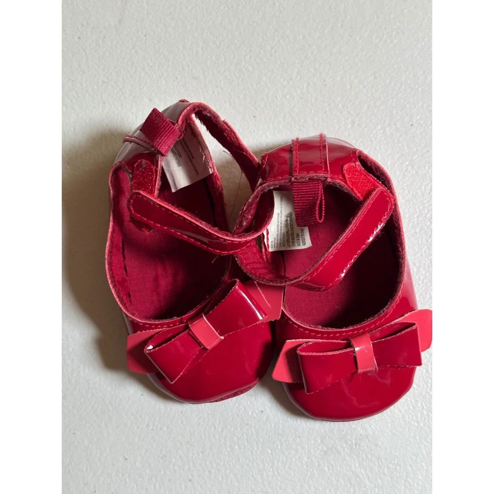 Gymboree Set w/ Red Leather Bow Baby‎ Girls Shoes Size 6-12 Months & Headband